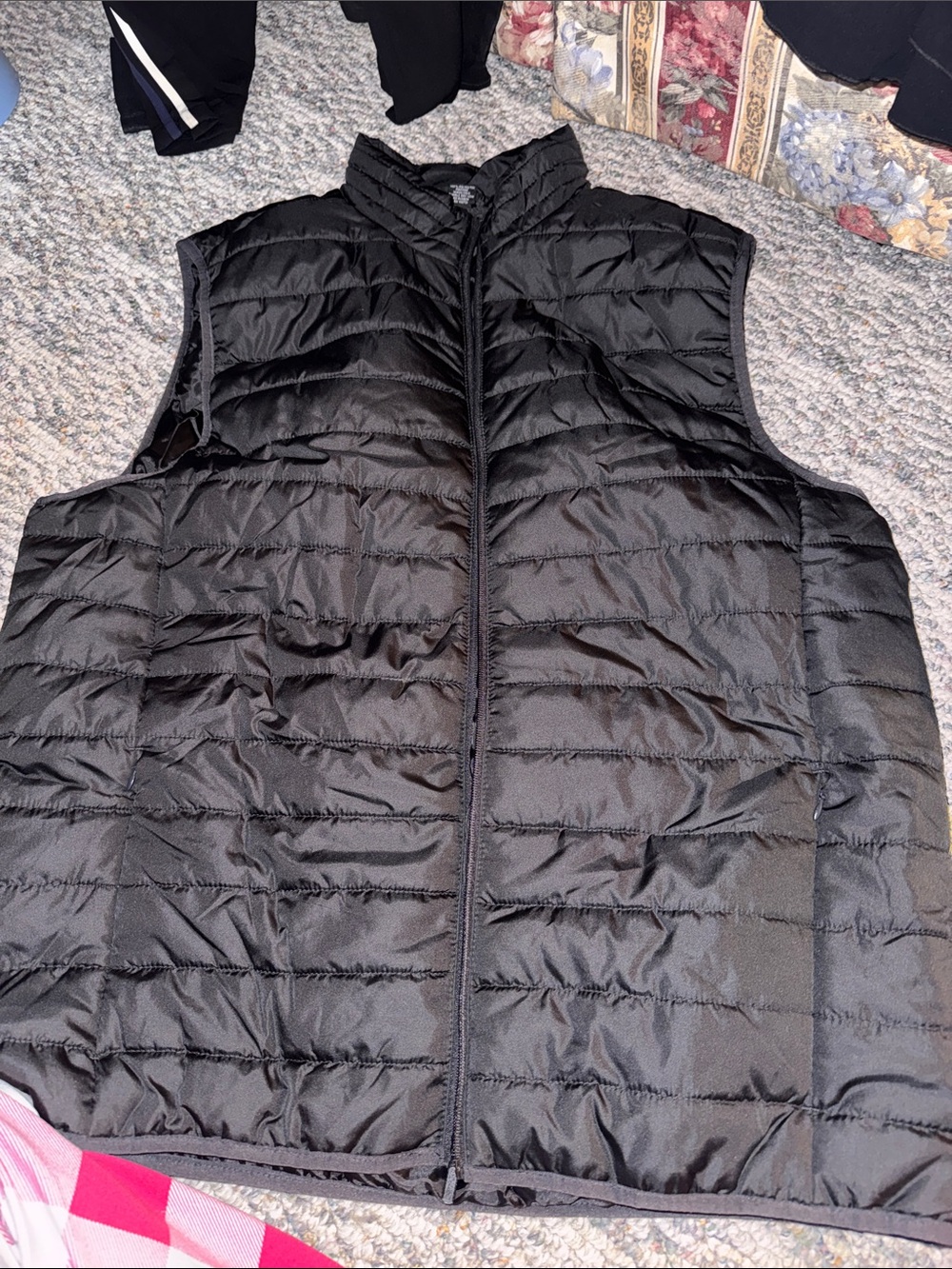 Men's Black Quilted Packable Vest